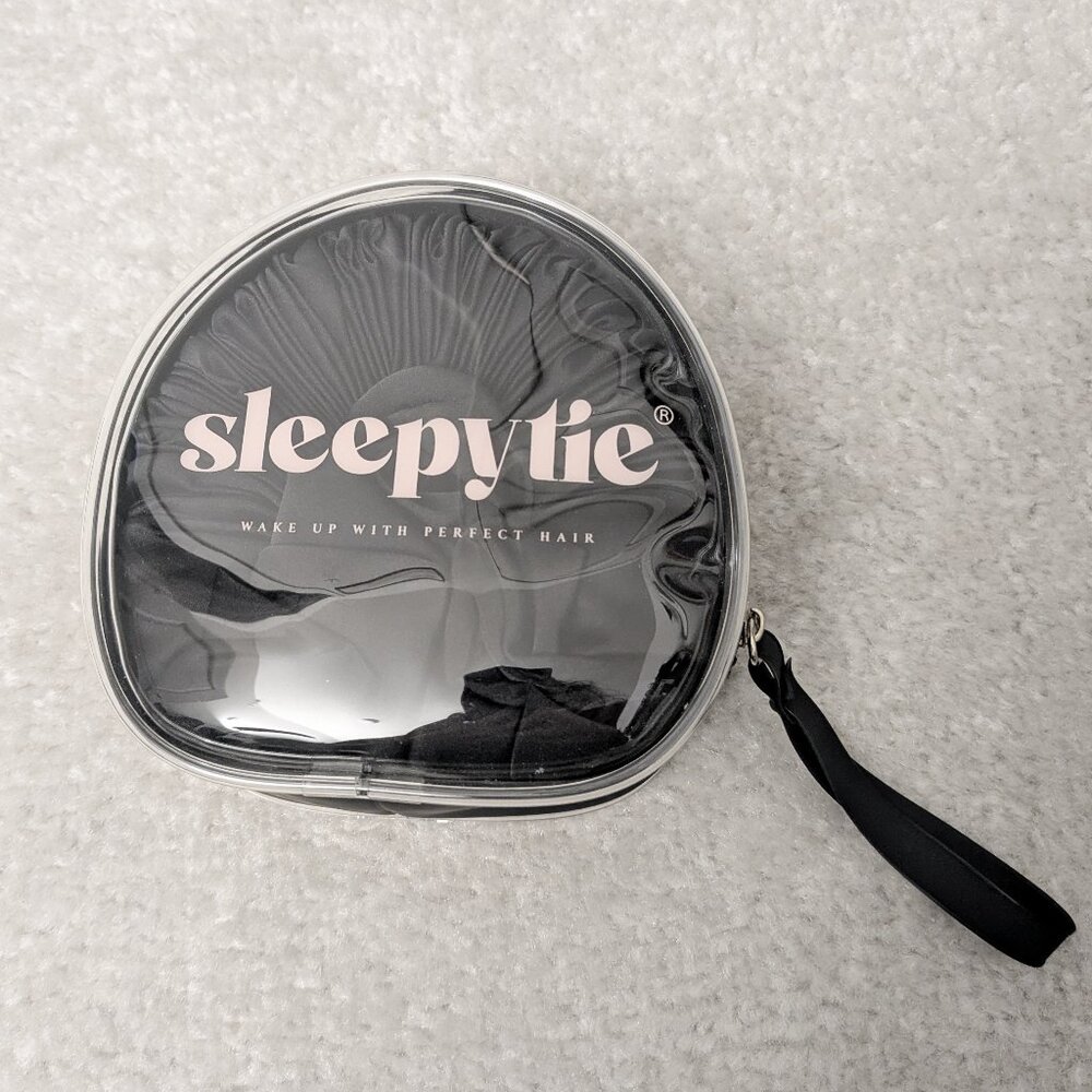 Sleepy Tie Original Midnight Black Size Medium - No Heat, Overnight Curls, Hair